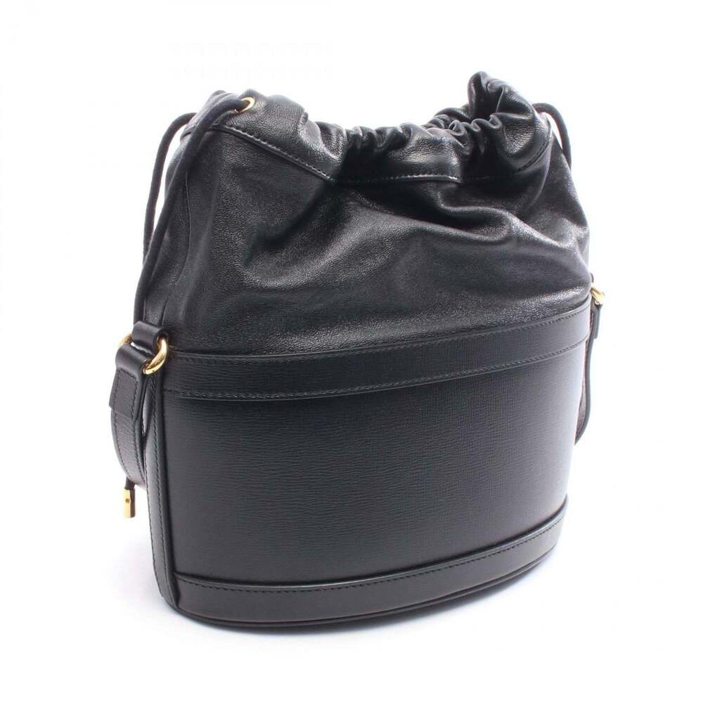 GUCCI Black Leather Horsebit Shoulder Bag - Picture 2 of 7